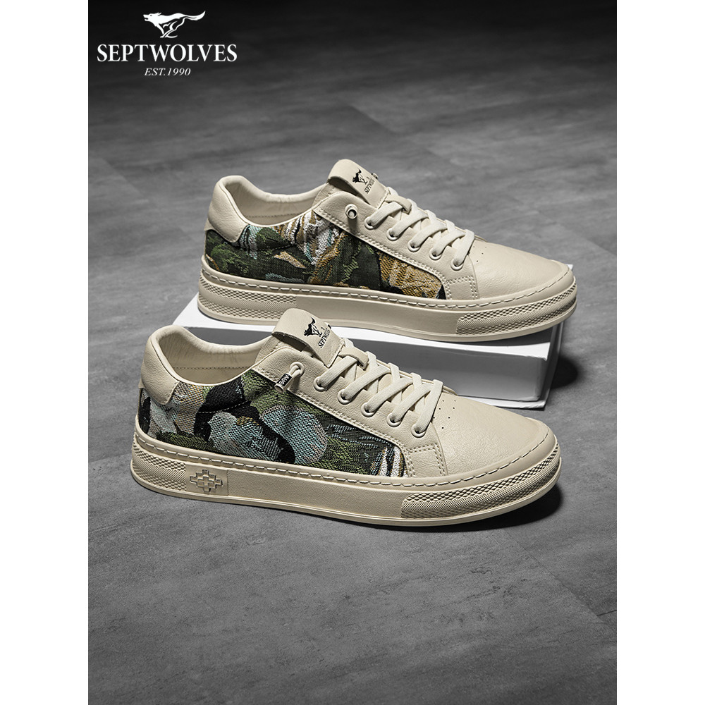 Sete lobos masculinos 2026 novos sapatos masculinos na moda All-Match sapatos casuais masculinos altura aumentada luz tê