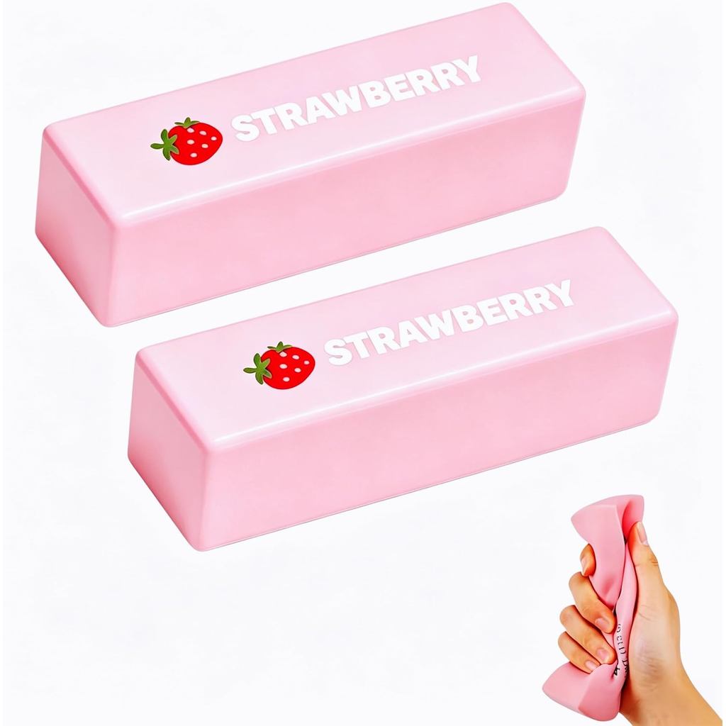 Squishy Morango em Formato de Bolinho, Brinquedo Antiestresse Slow Rising, Fidget Toy Macio para Apertar e Relaxar
