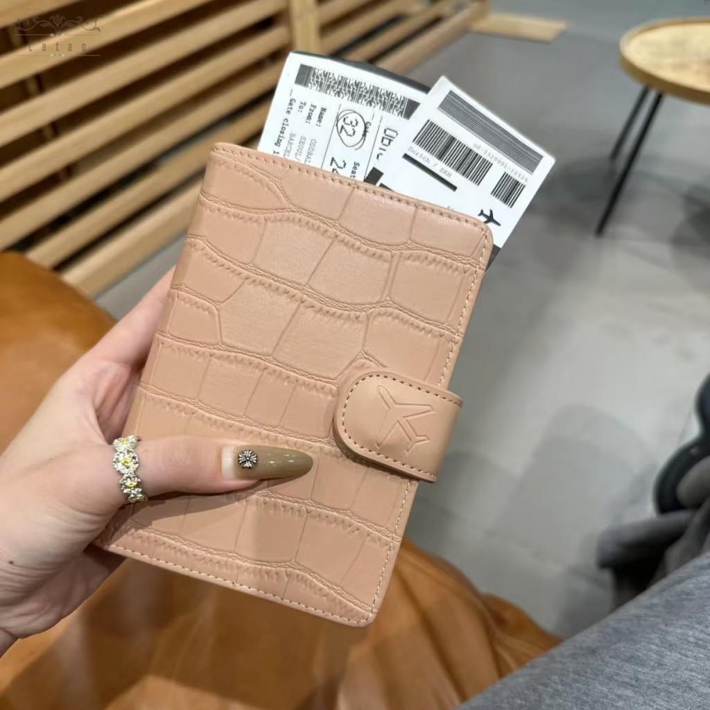 Porta-Passaporte De Couro Vermelho Bordeaux-Bolsa Multifuncional Para Armazenamento De Documentos De Viagem