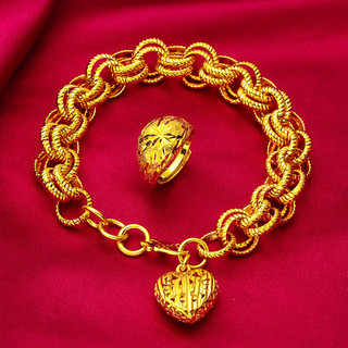 Moda jóias meninas moda areia ouro pulseira feminina jóias anel amor pulseira anel