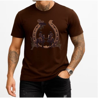 Camiseta Masculina cavalos Ferradura 100%algodao