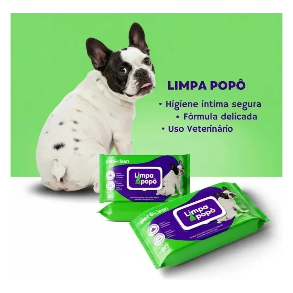 Toalhas Umedecidas Limpa Popo P/ Gatos e Cães Pet Clean 50un · foto 2