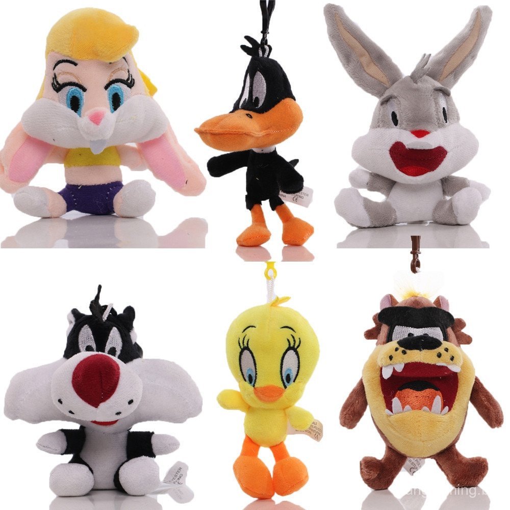 6 Estilo 11-15cm Disney Space Jam Bugs Bunny Lola Daffy Duck Tasmânia Diabo Tweety Bird Cat Brinquedos De Pelúcia Boneca