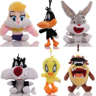 6 Estilo 11-15cm Disney Space Jam Bugs Bunny Lola Daffy Duck Tasmânia Diabo Tweety Bird Cat Brinquedos De Pelúcia Boneca