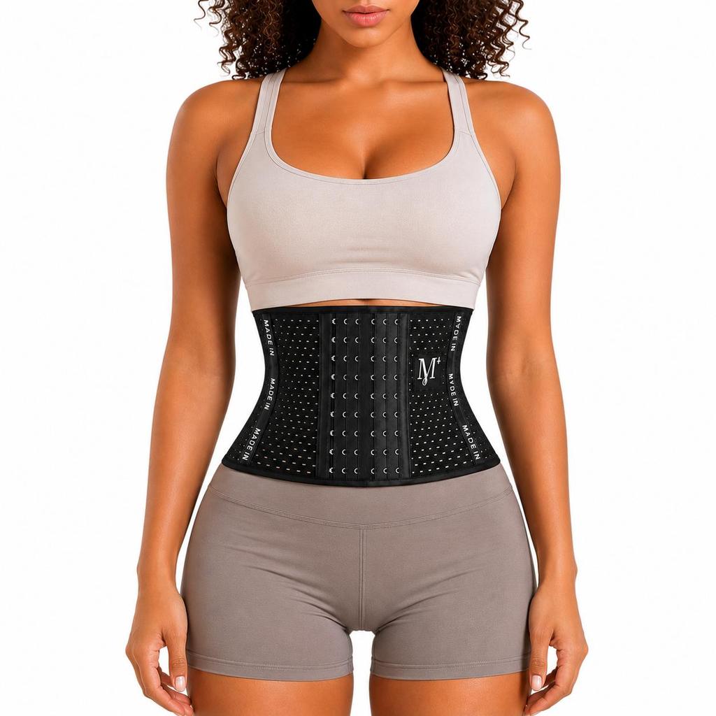 Cinta Modeladora Feminina Cintura Alta com Compressão Abdominal, Fechamento Ajustável, Tecido Respirável e Alta