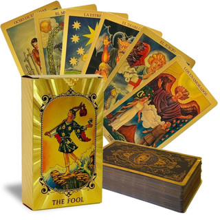 Baralho de Tarot Dourado, 78 cartas, baralho de tarot clássico, vem com instruções em espanhol/inglês e arquivo PDF em p