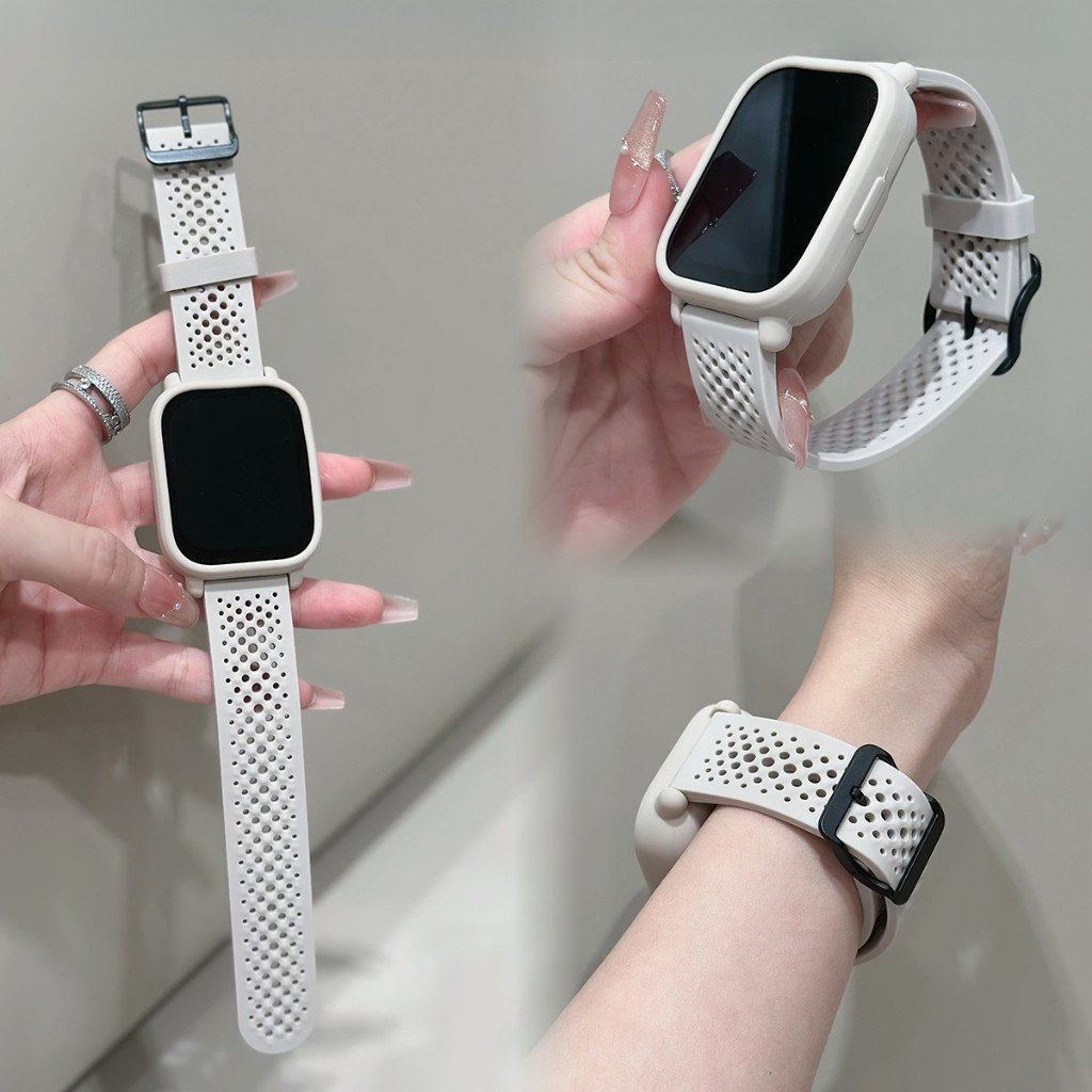 Para Redmi Watch 5 Active/5 Lite Smartwatch, Pulseira Esportiva de Silicone Respirável e Macia + Capa Protetora