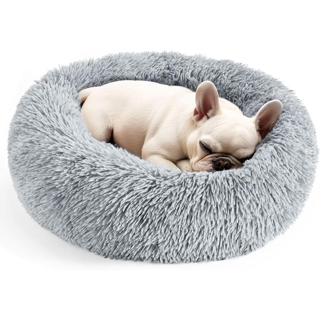 Hoewina&BedforIndoors, Cama Redonda Calmante de 20 polegadas para Filhotes e Gatinhos, Cama Redonda Macia e Lavável para