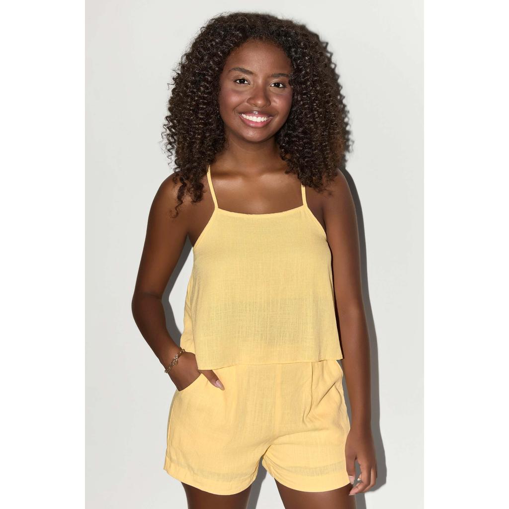 Conjunto Juvenil Menina Viscolinho Beats Amarelo