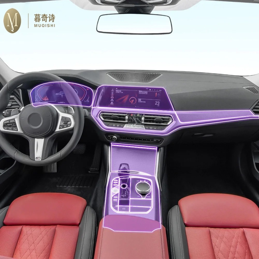Para BMW G20 G21 Série 3 2019-2022 console Central Interior Do Carro Transparente/Fosco TPU Película Protetora PPF Filme