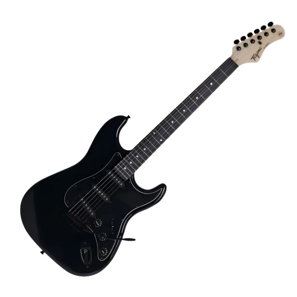 Guitarra Canhota Tagima TG-500 LH Strato 3S Preta BK Escala Escura Guitarra Elétrica Canhoto