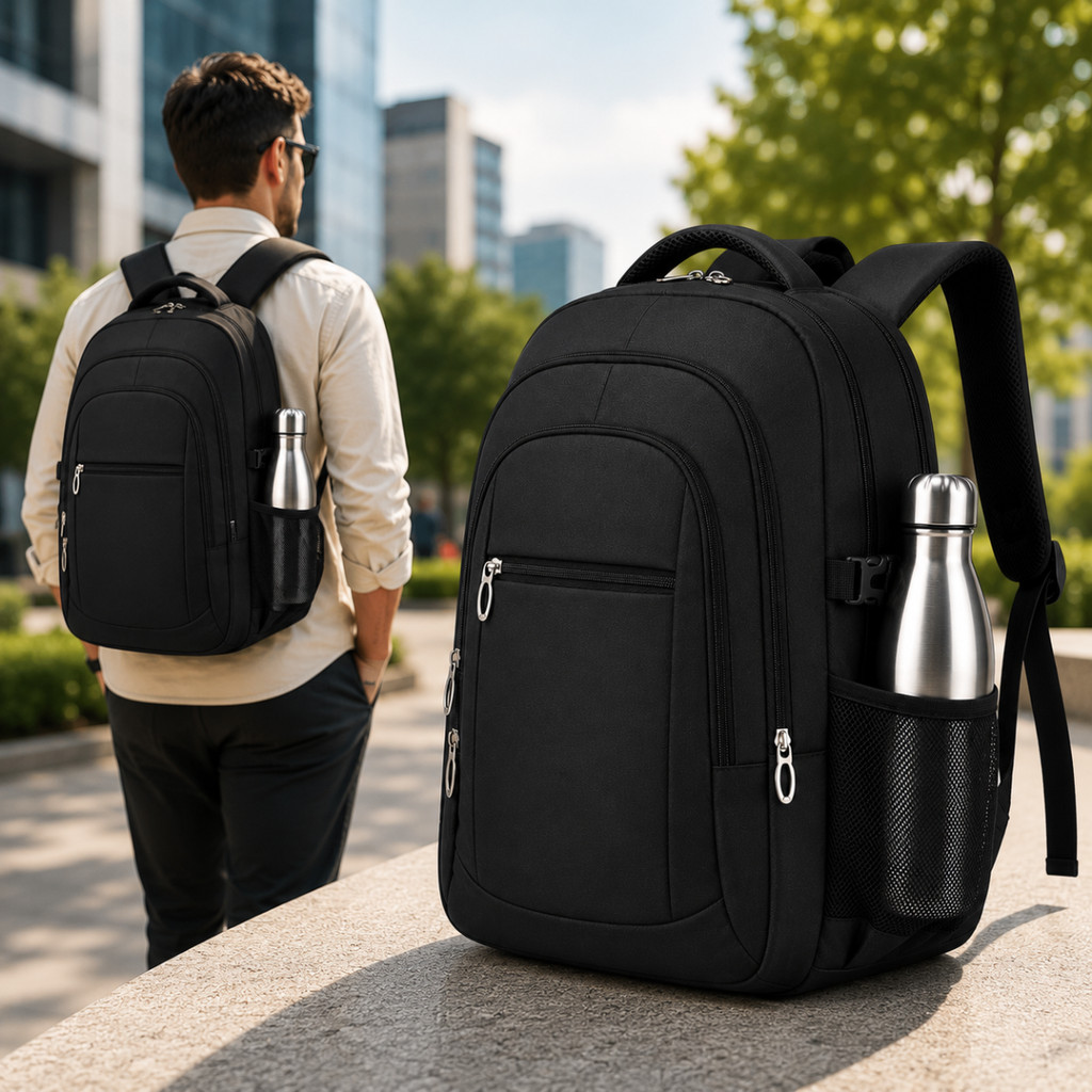 Mochila Masculina Impermeável Faculdade Trabalho Alça Reforçada Preta Notebook Resistente Grande Preto Liso