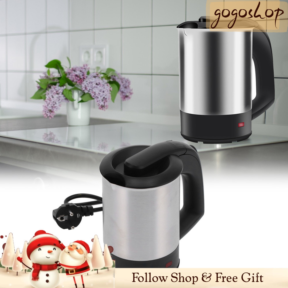 Gogoshopp-br Mini chaleira elétrica de 0,5L de aço inoxidável com desligamento automático portátil para viagem caldeira