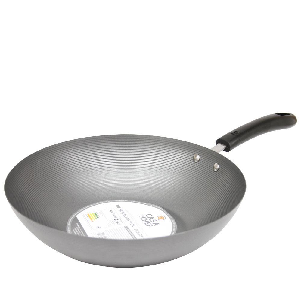 Frigideira Wok 30cm Antiaderente Cazza Cinza · foto 2