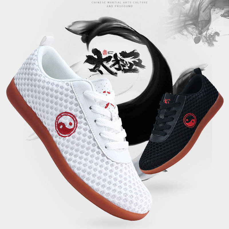 Malha respirável Tai Chi Sapatos Taoístas Sapatos Esportivos Multifuncionais Sola Macia Antiderrapante Sapatos Esportivo