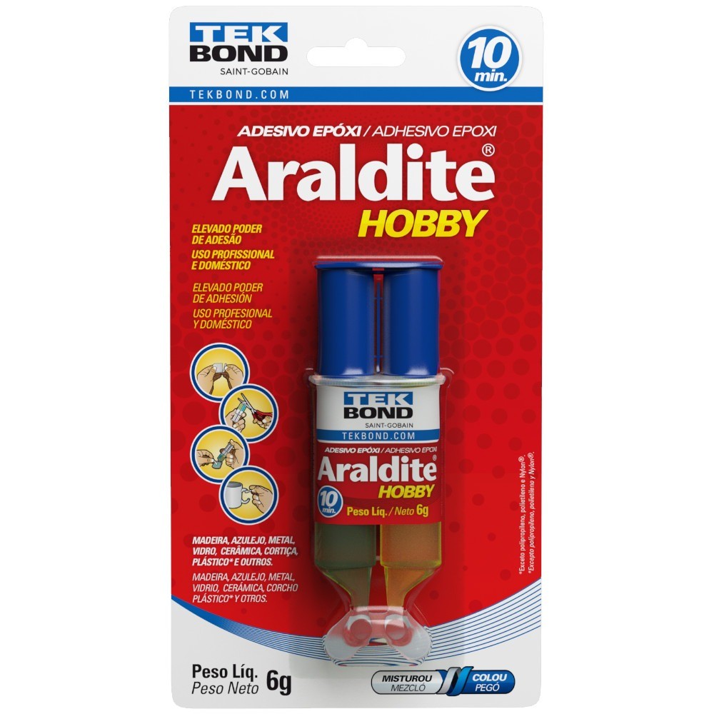 Cola epóxi Araldite hobby seringa 6 g - Tekbond