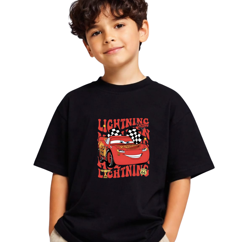 Camiseta infantil Macqueen Carros Fantasia escola passeio desenho animado 100% Algodão dia das crianças
