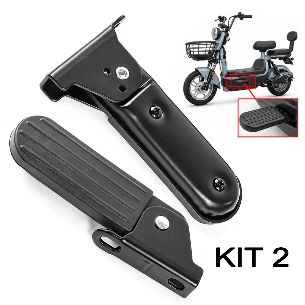 Pedaleira Repousapés Plegável Para Scooter Elétrica E Bicicleta Elétrica, Par L/R, Pedal De Apoio Antiderrapante