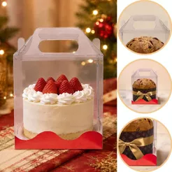 10~20 MALETA P/ PRESENTE DE NATAL CRISTAL C/ BASE LAMINADA VERMELHA 10X10X12 5635 ( NATAL IDEIA 2026 )