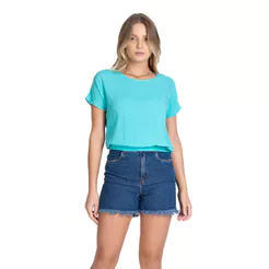 Blusa Feminina manga curta Infinita Cor Sortida