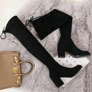 Botas acima do joelho botas femininas de cano alto 2024 novo estilo botas de outono finas botas elásticas primavera outo