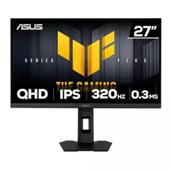 Monitor Gamer Asus TUF Gaming 27'' Fast IPS QHD 320Hz 0.3ms G-Sync FreeSync HDR400 HDMI/DP, Altura ajustável, VG27AQML5F
