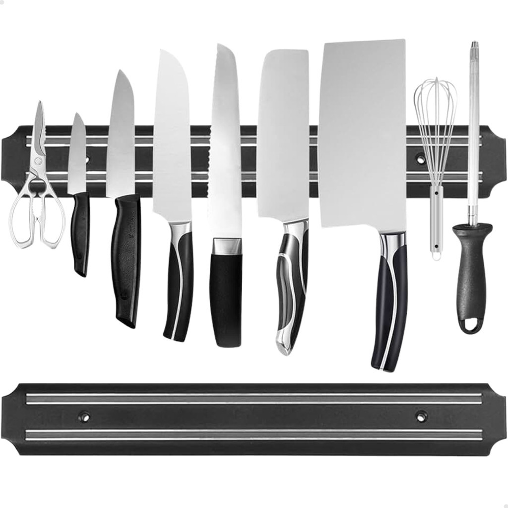 Barra Magnética para Utensílios de Cozinha Porta Facas 33Cm Suporte Ferramentas com Ímã
