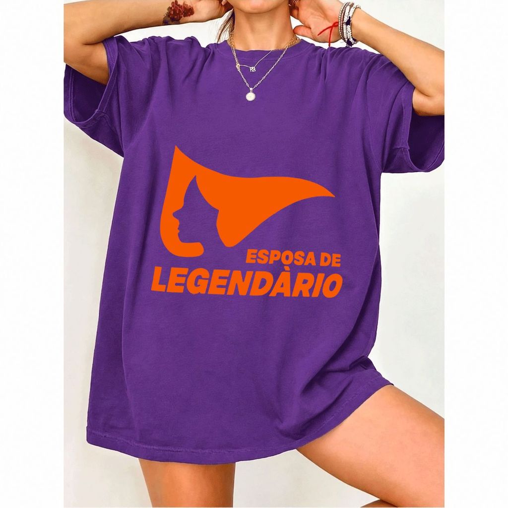 [Camiseta Premium em Algodão Puro]MIA Feminina Oversized Streetwear Esposa de Legendário, Estilo Casual, 100% Algodão, I
