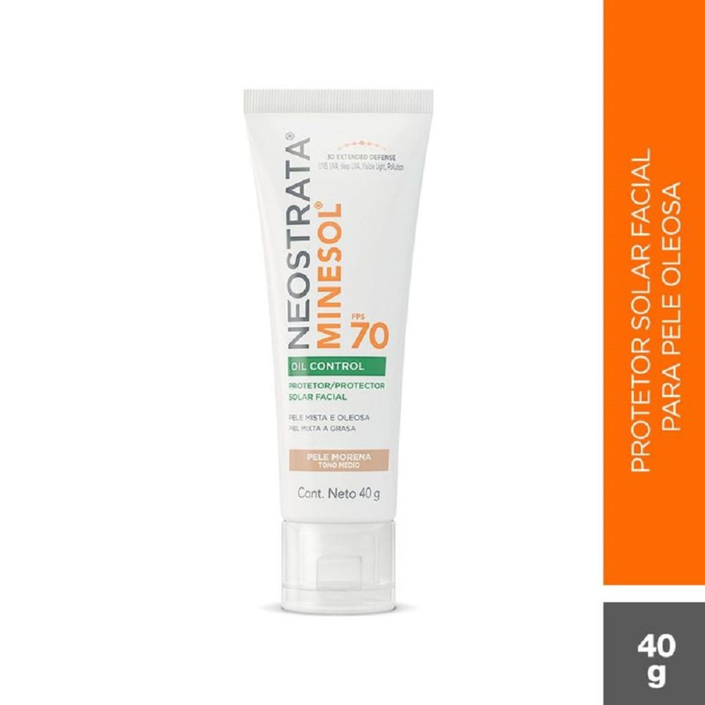 Protetor Solar Facial com Cor FPS70 Médio Claro NEOSTRATA Minesol Oil Control 40g