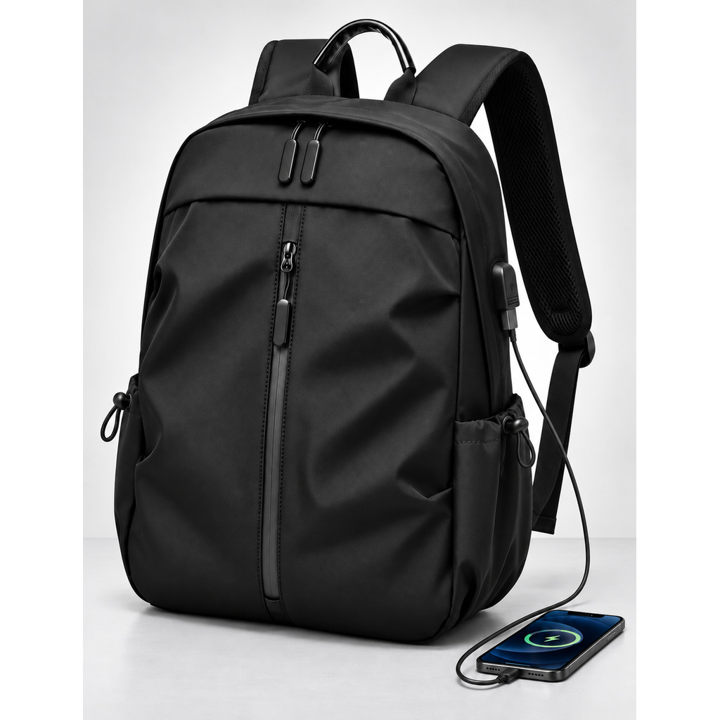 Mochila Masculina Executiva Notebook 14 USB Resistente à Água Viagem Trabalho Faculdade Marinho 20 L