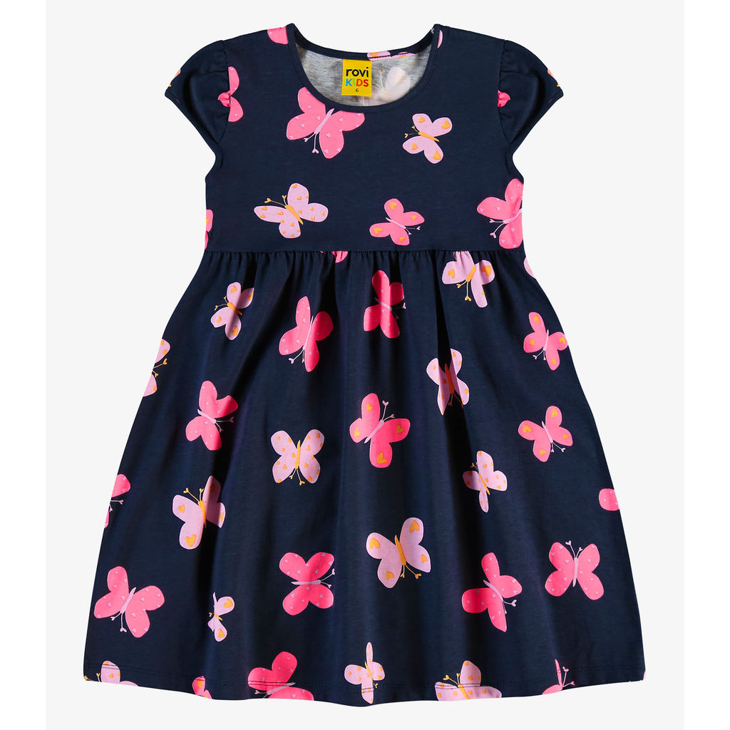 Vestido Menina Meia Malha Rovi Kids Azul