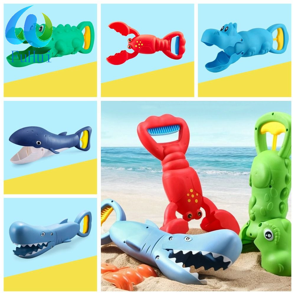 FUHUI Brinquedo de Agarrar Areia, pinça educativa em formato de crocodilo, tubarão e caranguejo, brinquedo interativo EE
