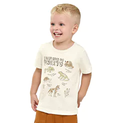 Camiseta Infantil Menino Estampa Deserto Elian Bege