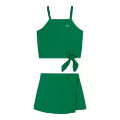 Conjunto Infantil Menina Com Amarração Elian Verde