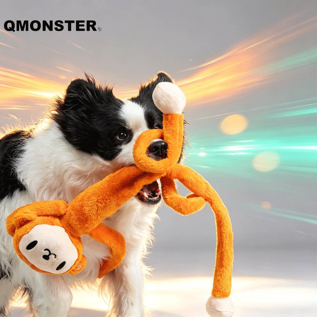 QMONSTER brinquedos para animais de estimação cão brinquedos de pelúcia auto-felizes molares aliviar o tédio brinquedos
