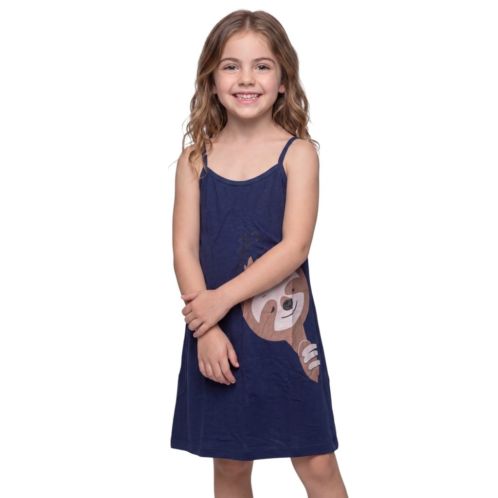 Vestido Camisola Infantil Alça Fina Estampada Baby Doll Confortável Tam G GG M Leve Macio Resistente