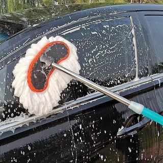 Esfregão para lavagem de carro, não machuca carros, escova especial, cabelo macio, retrátil, cabo longo, ferramenta de l