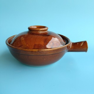 Caçarola de argila tradicional pote de cerâmica esmalte vermelho alça única caçarola caçarola caçarola de arroz caçarola