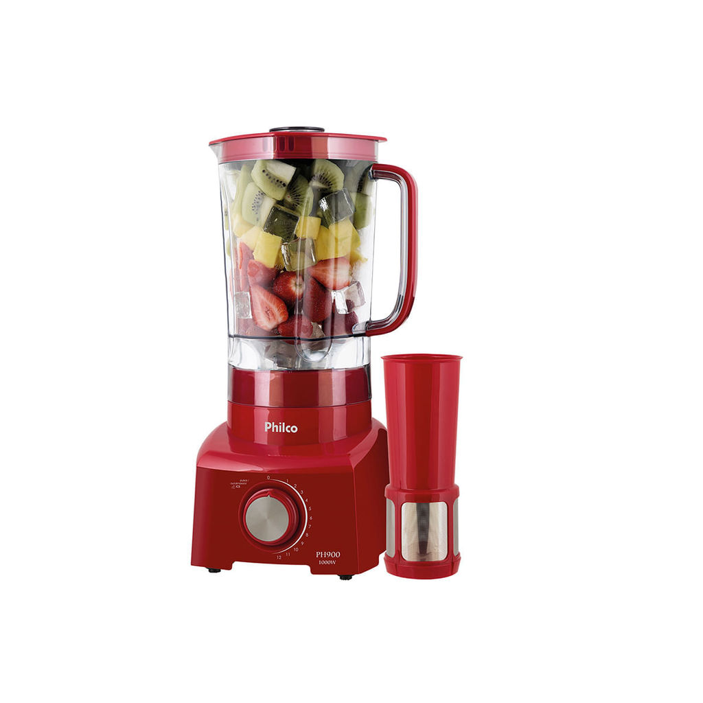 Liquidificador Philco 1200W 3L 12 Velocidades Vermelho PH900