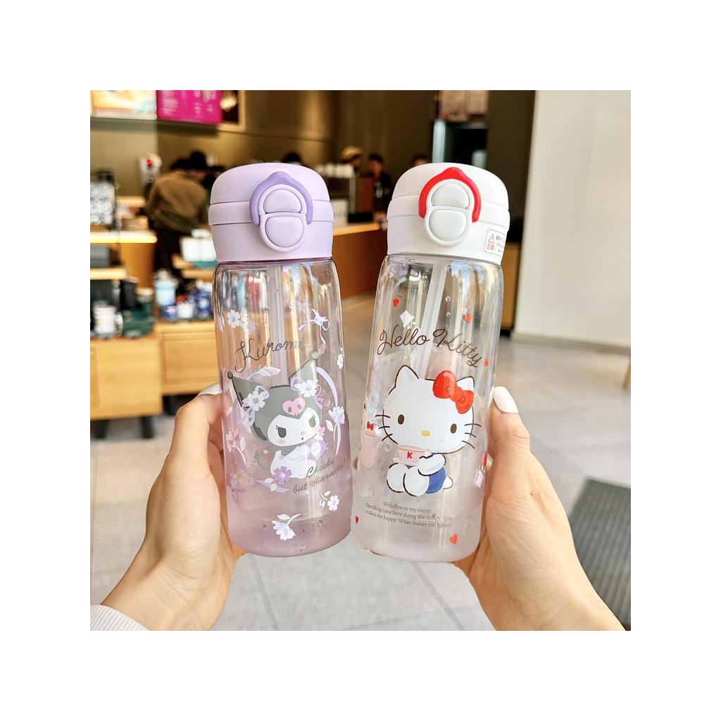 Sanrio Lesi copo de plástico infantil copo de palha de alto valor masculino feminino estudantes bonito dos desenhos anim