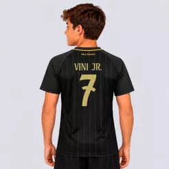Camisa Real Madrid Lenda Infantil Preta 7 Vini Jr