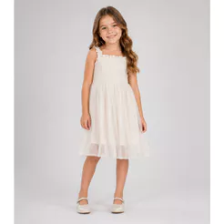 Vestido Menina Cotton Leve Trick Nick Bege