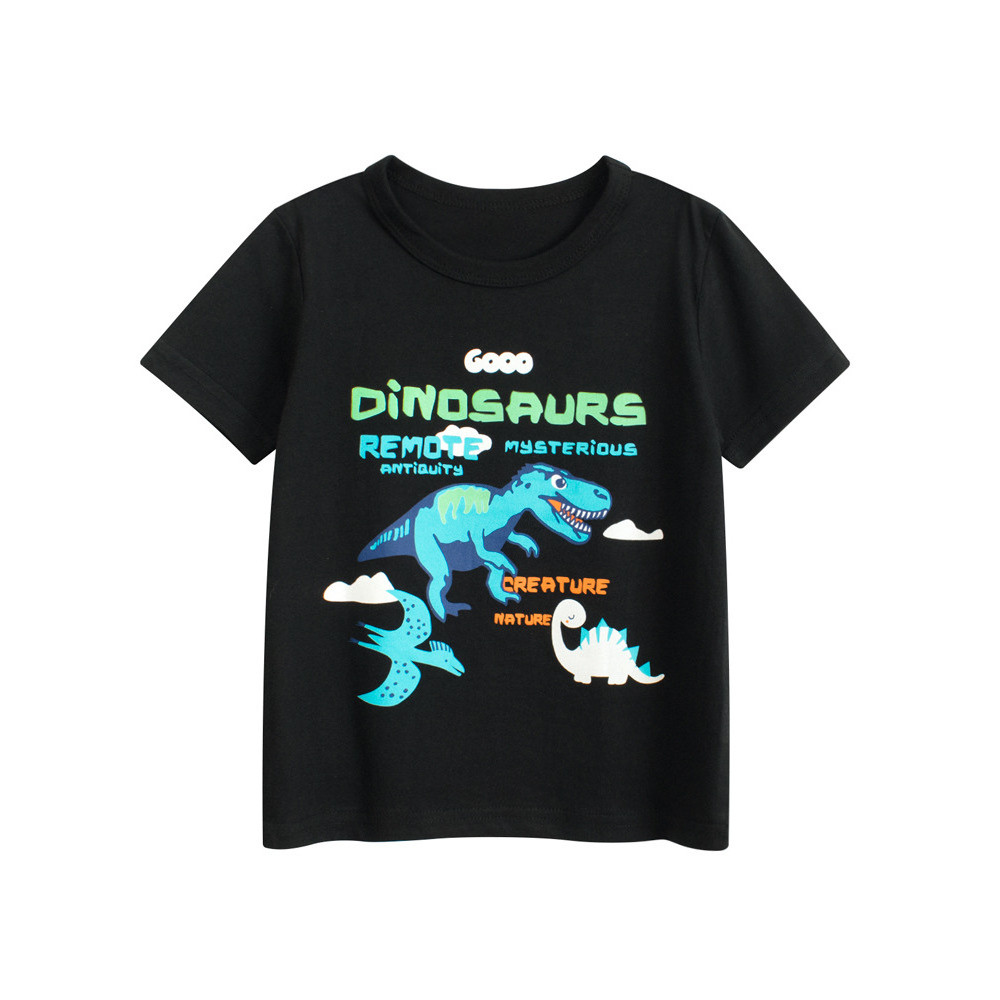 27 crianças roupas infantis de algodão puro camiseta de manga curta meninos verão novo estilo roupas de bebê dinossauro 