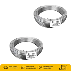 Kit 2kg Arame Liso Galvanizado Bwg 12 2,77mm JST 2 Rolos Zincado Macio
