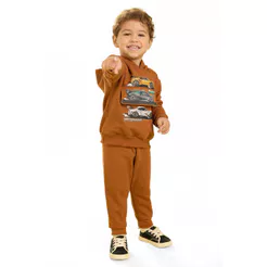 Conjunto Infantil Menino Interativo Carros Elian Marrom
