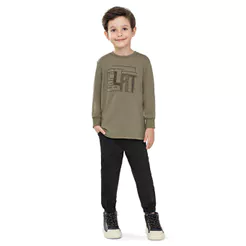 Conjunto Longo Infantil Menino Suedine Colorittá Verde