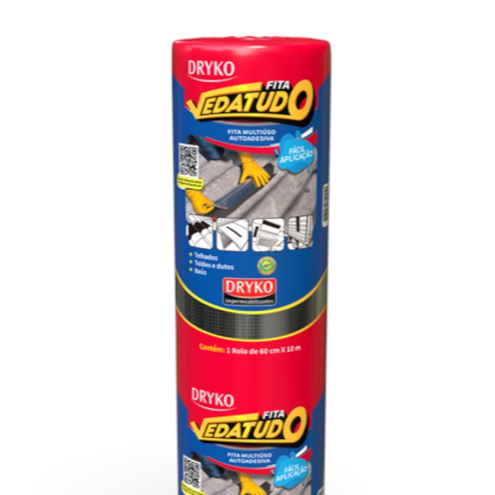 Fita manta asfáltica auto adesiva aluminizada multiuso 60 cm x 10 m Vedatudo - Dryko · foto 2
