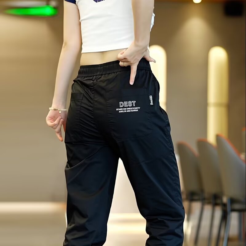 Homens verão calças de seda gelo estilo fino Leggings calças esportivas respirável All-Match cor sólida Casual verão ver