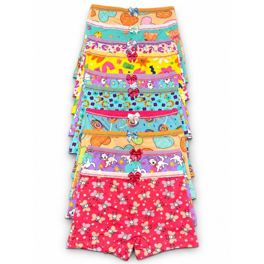Kit 3 5 ou 10 Calcinhas Boxer Infantil Feminina Shortinho Estampado Confortável