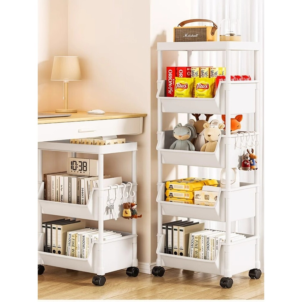 Rack de armazenamento de livros infantis, estante de chão, organizador multicamadas doméstico, carrinho móvel, rack de l
